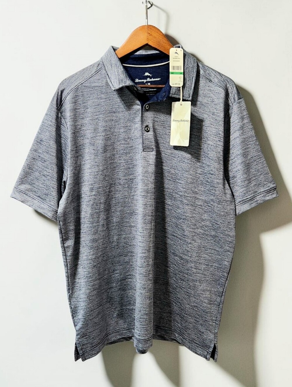 Tommy Bahama Island Zone San Raphael UPF 30  Polo Shirt Mens L Ocean Deep Blue